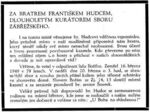 Vzpomínka na Frantšika Hudce z ročenky  - 1948